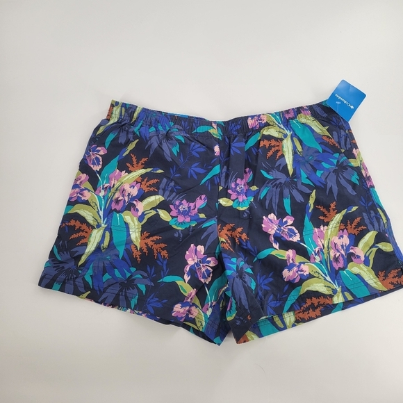 COLUMBIA Women’s Floral Unlined‎ Swim Trunks Board Shorts Size XL New - Picture 1 of 4